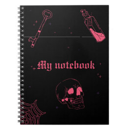 Neon Goth - Bärbar dator - Rosa och svart Journal Anteckningsbok
