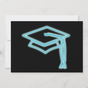 Neon Grad Cap Light Blue Inbjudningar