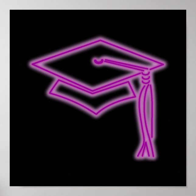 Neon Grad Cap Lila Poster (Framsidan)