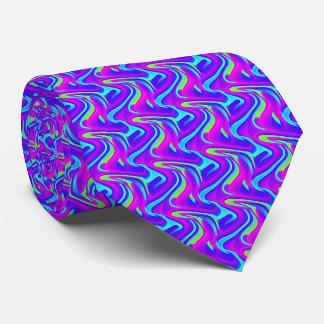 Neon Gradientvåg Mönster Slips (Rullad)
