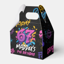 Neon Graffiti 6 7 Meme Trend Sex Sju Födelsedag