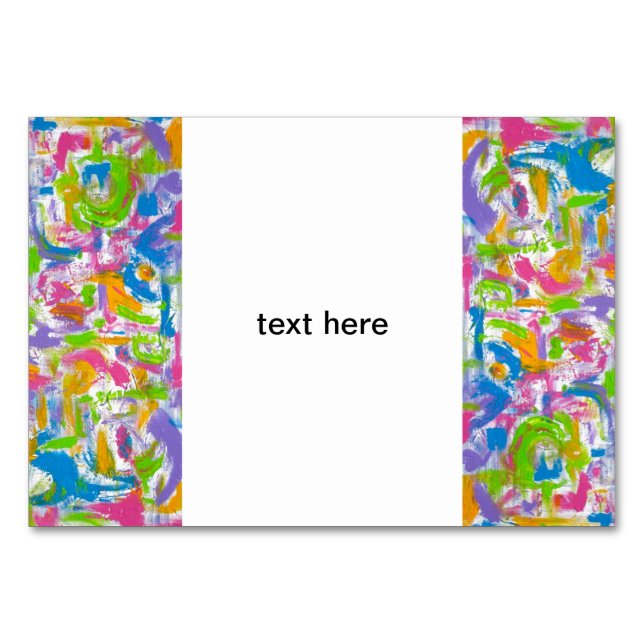 Neon Graffiti-Abstrakt Art Brushstrokes Bordsnummer (Framsidan)