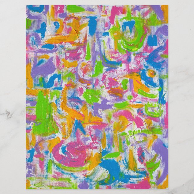 Neon Graffiti - Abstrakt Art Brushstrokes Reklamblad (Framsidan)