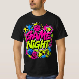 Neon Graffiti Game Night Gamer Party Herr T-Shirt