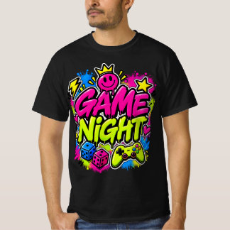 Neon Graffiti Game Night Gamer Party Herr T-Shirt