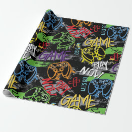 Neon Graffiti Gaming Pattern Presentpapper