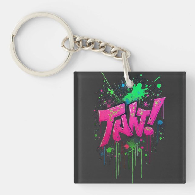Neon Graffiti Gatukonst Canvas - Levande Droppande (Framsidan)
