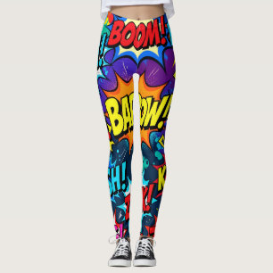 Neon Graffiti Serietidnings Action-ord Leggings
