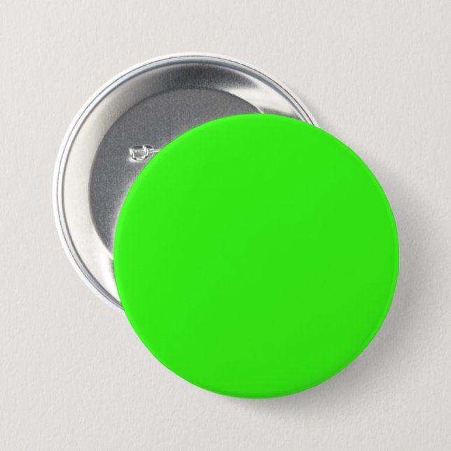 Neon Green Button – Bold Custom Pin Knapp (Framsida & baksida)