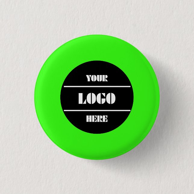 Neon Green Customizable Solid Round Button Pin Knapp (Framsida)