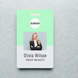 Neon Green ID Custom Business Logo Employee Photo