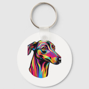Neon Greyhound Nyckelring