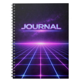 Neon Grid Journal – Retro 80s Cyberpunk Notebook Anteckningsbok