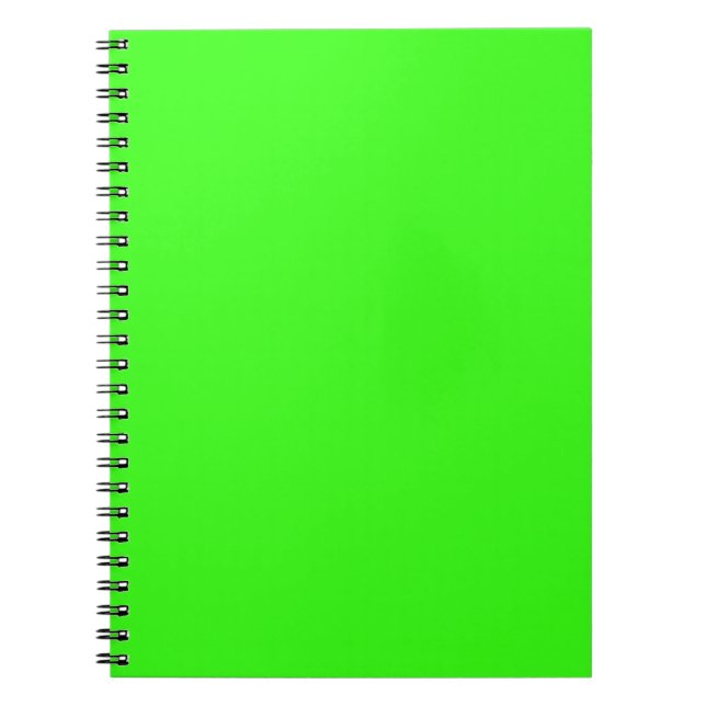 Neon Grön Enfärgad Minimalistisk Anteckningsbok (Framsidan)