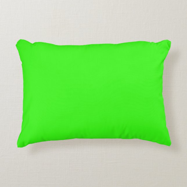 Neon grön enfärgad prydnadskudde (Framsidan)