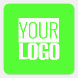 Neon grön - lägg till din logotyp fyrkantig dekal fyrkantigt klistermärke