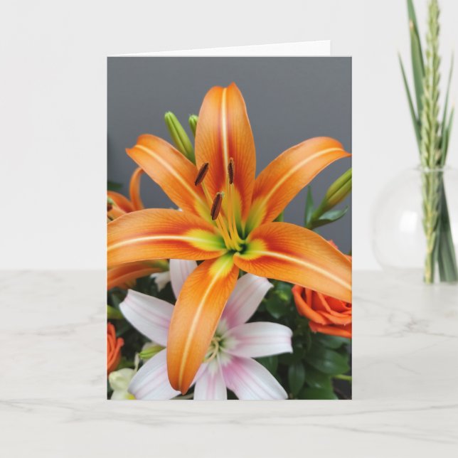 Neon Grön Morsdags Blomkort Kort (Framsida)