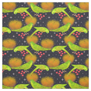 Neon grönt Australian Parrots Tyg