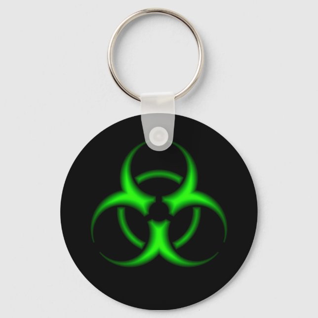 Neon Grönt Biohazard Keychain Nyckelring (Framsida)