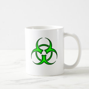 Neon Grönt Biohazard Symbol Mugg