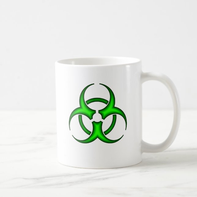 Neon Grönt Biohazard Symbol Mugg (Höger)