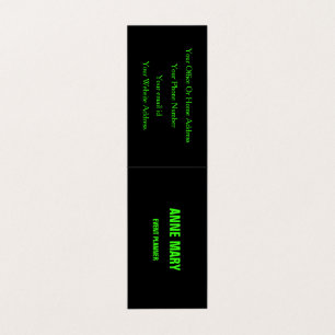 Neon Grönt Black Anpassningsbar Färg Bröllop Moder Visitkort