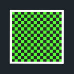 Neon Grönt Black Checkerboard-Vintage Pappersservett<br><div class="desc">Neon Grönt och Black Checkerboard | VINTAGE | Klassisk | TRENDIG | SNYGGT | MODE | Minimal</div>