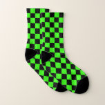 Neon Grönt Black Checkerboard-Vintage Strumpor<br><div class="desc">Neon Grönt och Black Checkerboard Vintage</div>