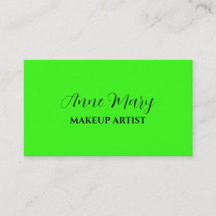 Neon Grönt Bright Colorful Makeup Artist Salon Visitkort