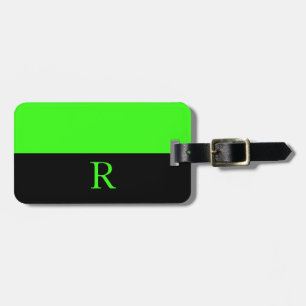 Neon Grönt Bright Dubbla Färg Black Monogram Bagagebricka