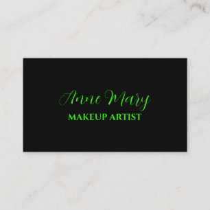 Neon Grönt Bright Script Makeup Artist Salon 2023 Visitkort