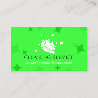 Neon Grönt Bubble Housekeeper Städning Tvätta Visitkort