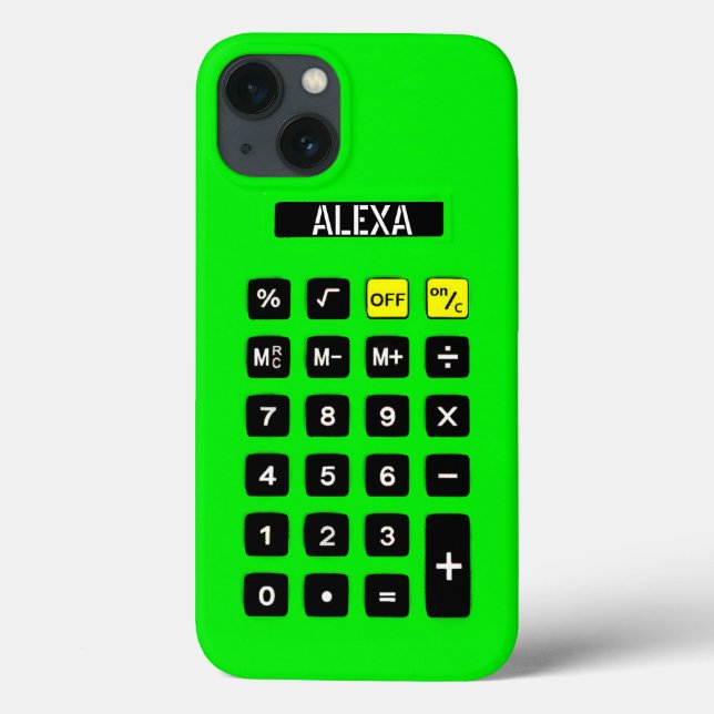 Neon Grönt Calculator med Keypad (Baksida)