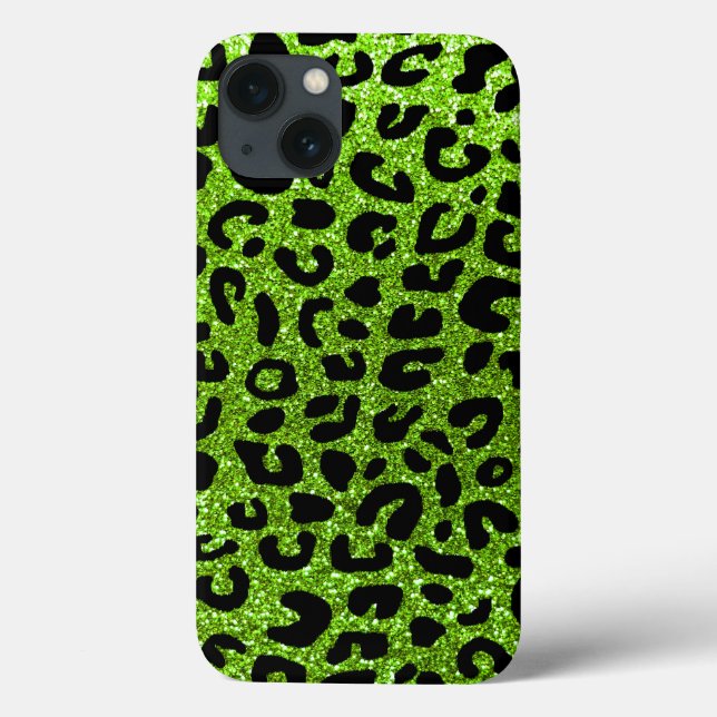 Neon grönt cheetah print mönster (Baksida)