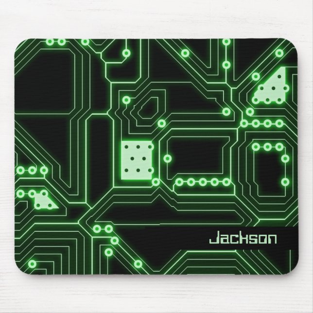 Neon Grönt Circuboard | PERSONLIG Musmatta (Framsidan)