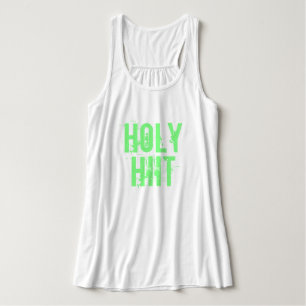 Neon Grönt Distress Brev "Heliga HIIT Workout" Linne Med Racerback