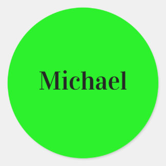 Neon Grönt Elegant Namn Färg Trendig Mode Runt Klistermärke