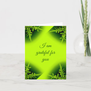 Neon Grönt Fern Card Tack Kort