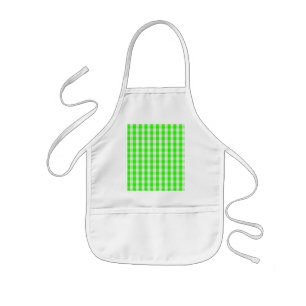 Neon Grönt Gingham Mönster av Shirley Taylor Barnförkläde