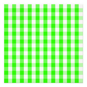 Neon Grönt Gingham Mönster av Shirley Taylor Fototryck