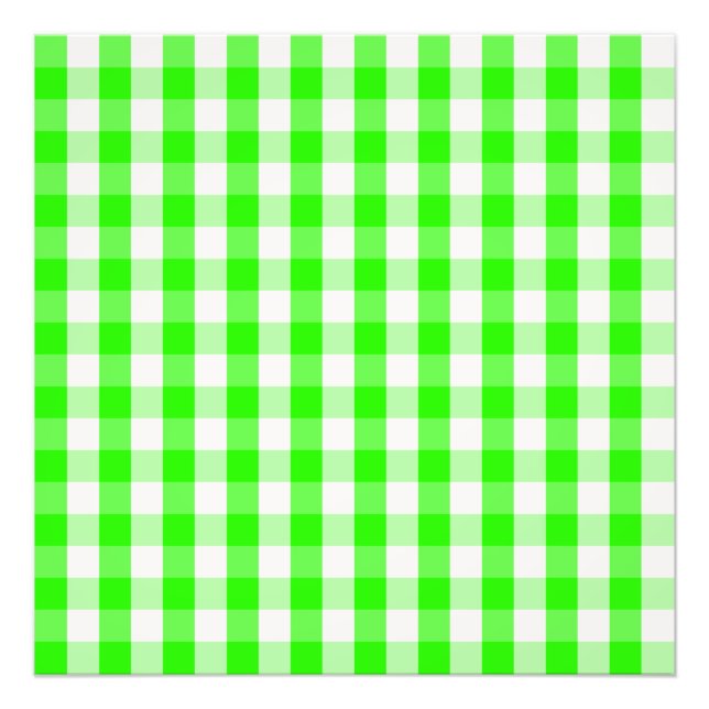 Neon Grönt Gingham Mönster av Shirley Taylor Fototryck (Framsidan)
