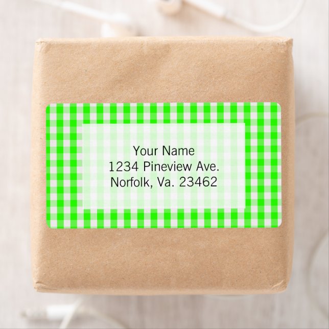 Neon Grönt Gingham Mönster av Shirley Taylor Fraktsedel (Insitu)