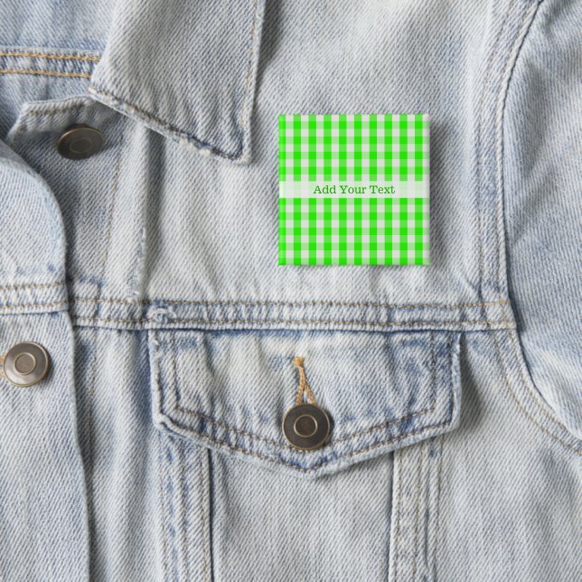 Neon Grönt Gingham Mönster av Shirley Taylor Knapp (In Situ)