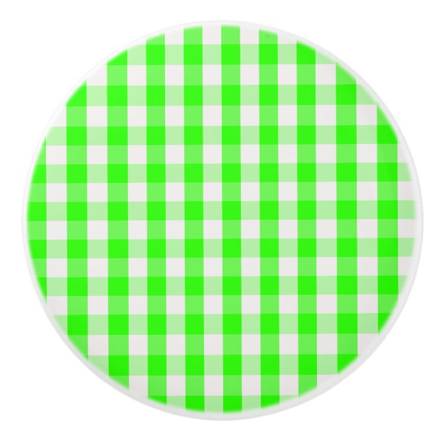 Neon Grönt Gingham Mönster av Shirley Taylor Knopp (Framsidan)