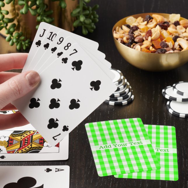 Neon Grönt Gingham Mönster av Shirley Taylor Kortlek (På plats)