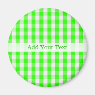 Neon Grönt Gingham Mönster av Shirley Taylor Magnet