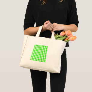 Neon Grönt Gingham Mönster av Shirley Taylor Mini Tygkasse