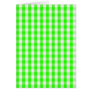 Neon Grönt Gingham Mönster av Shirley Taylor OBS Kort