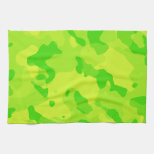 Neon Grönt Gult Camo; Camouflage Kökshandduk