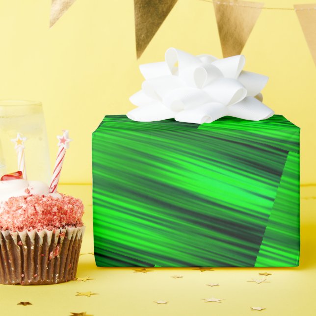 Neon Grönt Laser Beams Sci-Fi Futuristi Abstrakt Presentpapper (Födelsedagsfest)